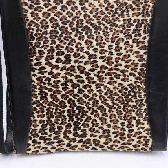 North Judd O’Connor Goldberg Vintage Leopard Print Black Leather Handbag Chic - Picture 12 of 16